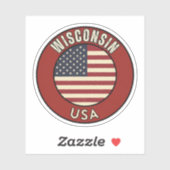 Sticker Wisconsin United States of America  (Feuille)