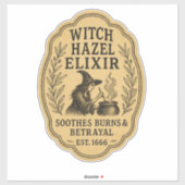 Sticker Witch Hazel Elixir - Halloween Apothecary Label (Feuille)