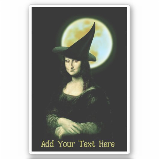 Sticker Witch Mona Lisa Halloween (Devant)