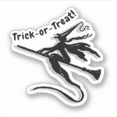 Sticker Witch on Broomstick Halloween (Devant)