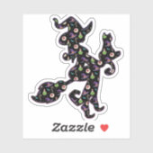 Sticker Witchy And Cat, Halloween Mood (Feuille)