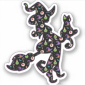 Sticker Witchy And Cat, Halloween Mood (Devant)