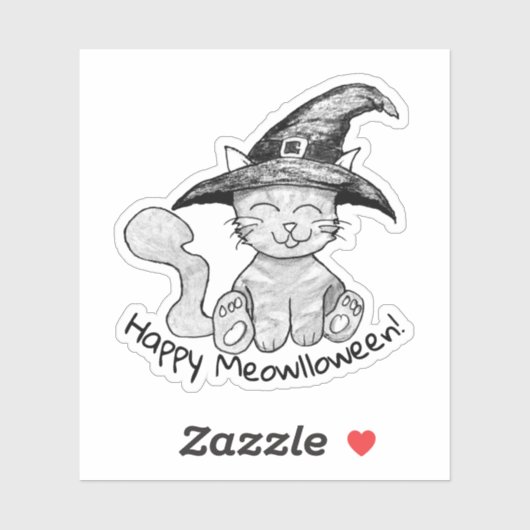 Sticker Witchy Kitty Halloween (Feuille)