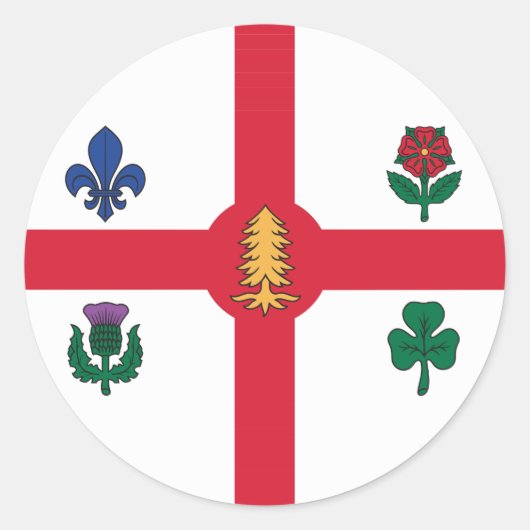 Sticker with Flag of Montreal, Canada (Devant)