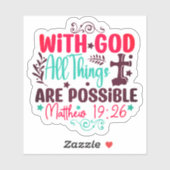 Sticker With God All Things Are Possible (Feuille)