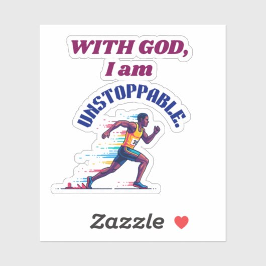Sticker With God, I'm Unstoppable (Feuille)