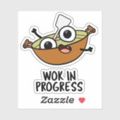 Sticker Wok En Cours Funky Cuisine Pun (Feuille)