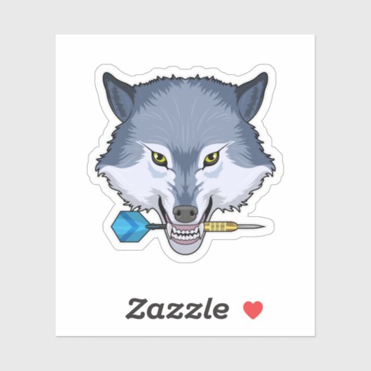 Sticker Wolf aux fléchettes avec Dart (Feuille)