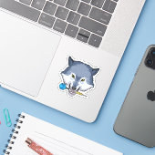 Sticker Wolf aux fléchettes avec Dart (Ordinateur portable avec iPhone)