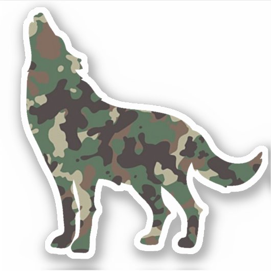 Sticker Wolf Camo (Devant)
