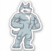 Sticker Wolf comme Bodybuilder extrême (Recto)