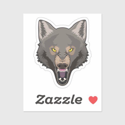 Sticker Wolf en colère (Feuille)