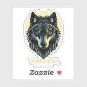 Sticker Wolf face fenrir guerrier tribal sans crainte fenr (Feuille)