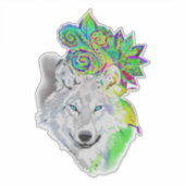 Sticker Wolf Floral (Devant)