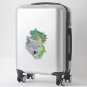 Sticker Wolf Floral (Sur valise)