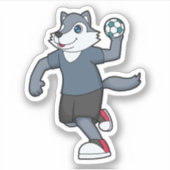 Sticker Wolf Handball joueur Handball (Devant)