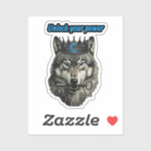 Sticker wolf king unlock your power (Feuille)