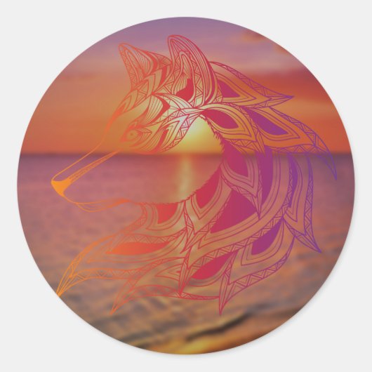 Sticker Wolf Sunset (Devant)