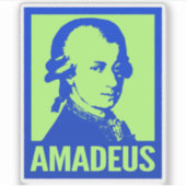 Sticker Wolfgang Amadeus Mozart Pop Art Custom Cut Vinyl (Devant)