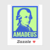 Sticker Wolfgang Amadeus Mozart Pop Art Custom Cut Vinyl (Feuille)