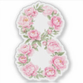 Sticker Women’s Day Peony Flower for March 8 (Devant)