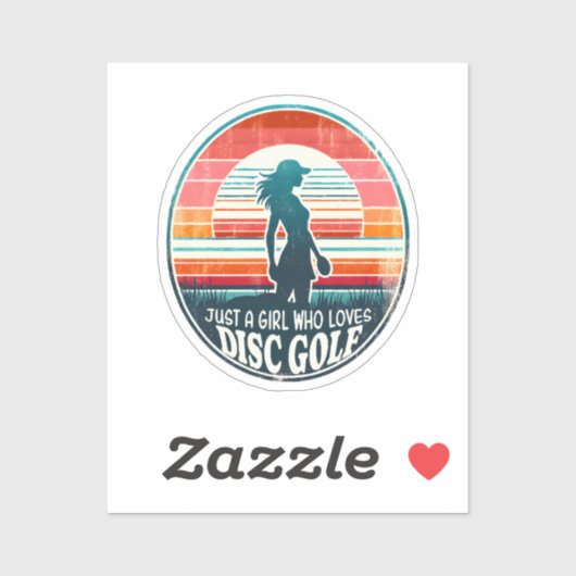 Sticker Womens Disk Golf - Frisbee Golf Femme (Feuille)