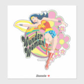 Sticker Wonder Woman Flowers rétro (Feuille)