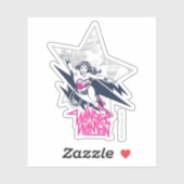 Sticker Wonder Woman Glam Rock Flying Character Graphic (Feuille)