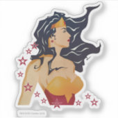 Sticker Wonder Woman Profil rétrospectif Sunburst (Devant)
