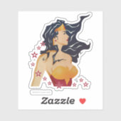 Sticker Wonder Woman Profil rétrospectif Sunburst (Feuille)