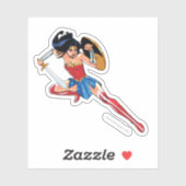 Sticker Wonder Woman With Sword - Rejoignez Le Combat (Feuille)
