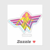 Sticker Wonder Woman Yellow Pink Comic Art Logo (Feuille)
