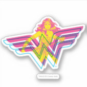 Sticker Wonder Woman Yellow Pink Comic Art Logo (Devant)