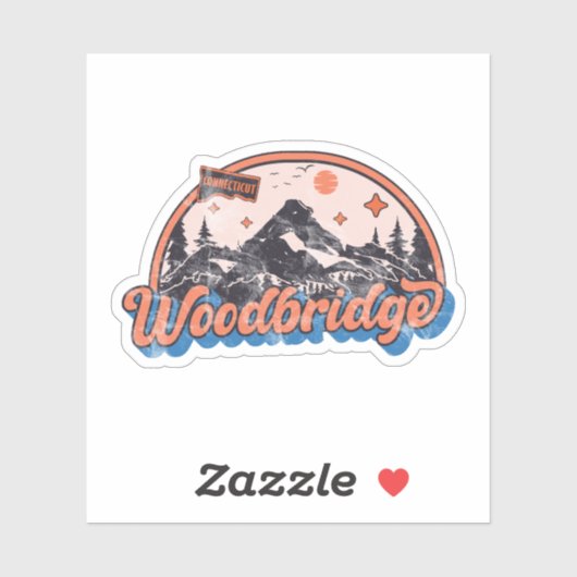 Sticker Woodbridge, Connecticut (Feuille)