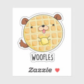 Sticker Woofles Doggy Doggy Waffle Pun (Feuille)