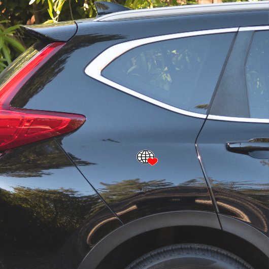 Sticker World Love Globe Icon | Heart Earth Summer Design (Coté voiture)