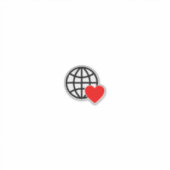 Sticker World Love Globe Icon | Heart Earth Summer Design (Devant)