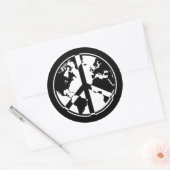 Sticker World Peace - Blanc sur Noir (Enveloppe)