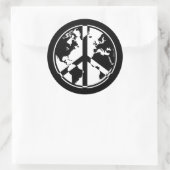 Sticker World Peace - Blanc sur Noir (Sac)