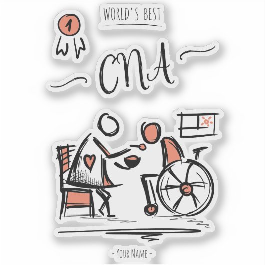 Sticker World's Best CNA - Certified Nurse Assistant Don (Devant)