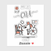 Sticker World's Best CNA - Certified Nurse Assistant Don (Feuille)