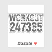Sticker Worn out and scratched text Workout 247365 blue (Feuille)