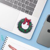 Sticker Wreath de Noël (Ordinateur portable avec iPhone)