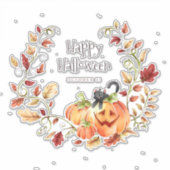 Sticker Wreath d'Halloween en chats citrouilles et noirs (Devant)