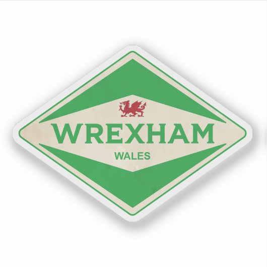 Sticker Wrexham Wales Vintage (Devant)