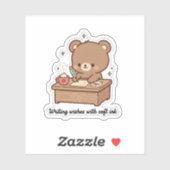 Sticker Writing Wishes with Soft Ink | Cute Bear Writing  (Feuille)