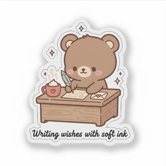 Sticker Writing Wishes with Soft Ink | Cute Bear Writing  (Devant)