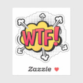 Sticker WTF ! Ordinateur portable comic Retro Pop Art Spee (Feuille)