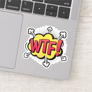 Sticker WTF ! Ordinateur portable comic Retro Pop Art Spee