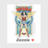 Sticker WW84 | Retro Comic Wonder Woman Badge de caractère (Feuille)